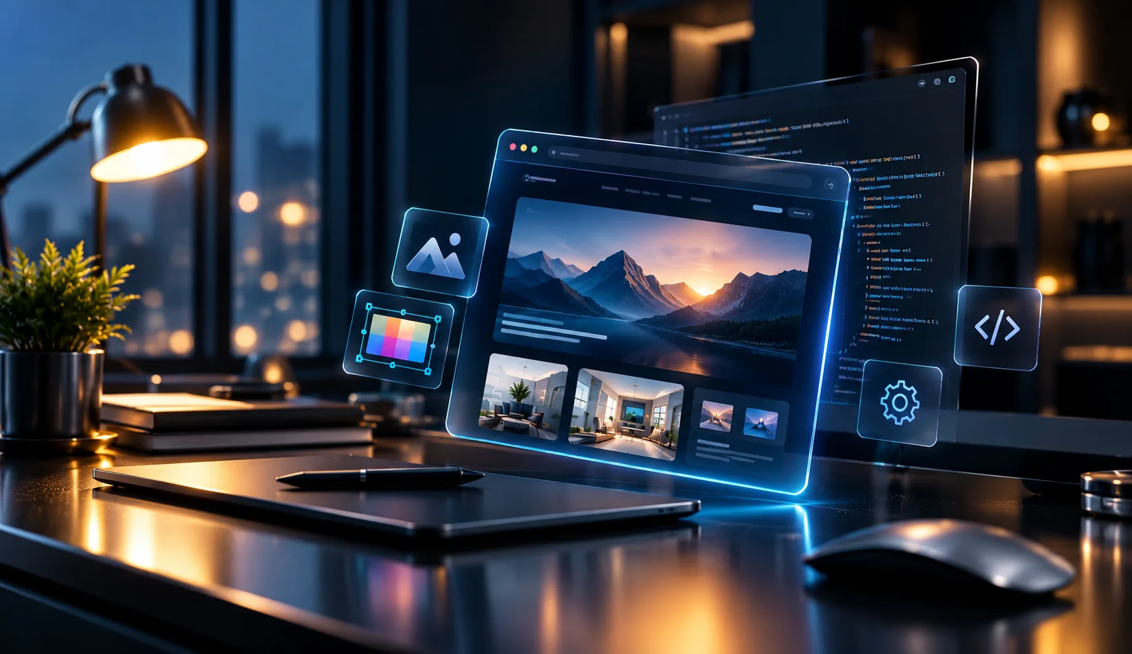 Premium responsive website design on laptop, tablet and phone